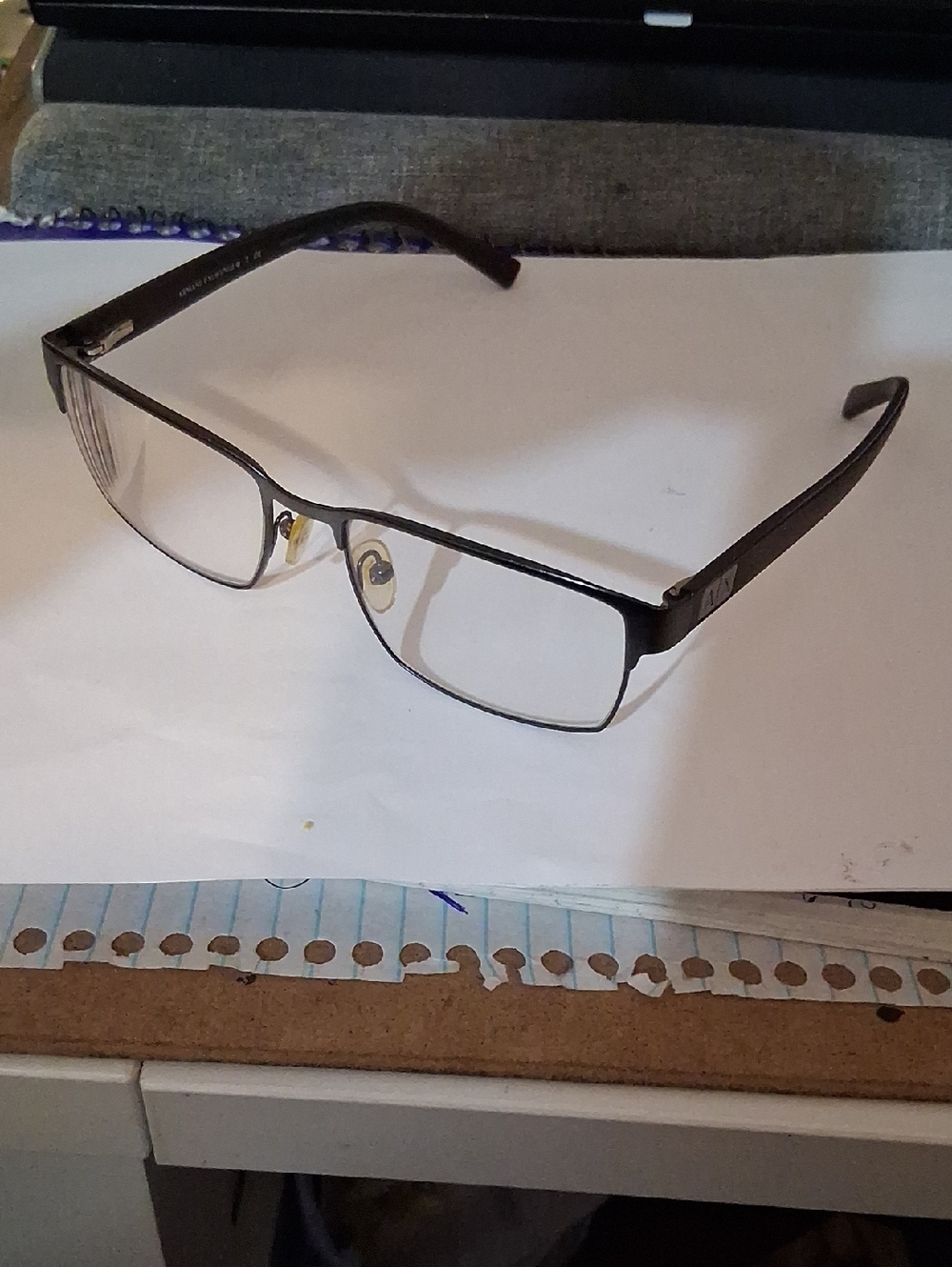 Armani Exchange Classic Rectangular Metal Frame Glasses in Black